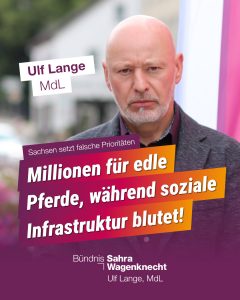 Millionen für edle Pferde, während soziale Infrastruktur blutet – Sachsen setzt falsche Prioritäten