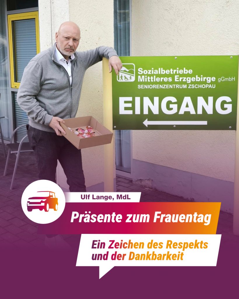 Verteilen von symbolischen Küsschen zum Frauentag am 8. März